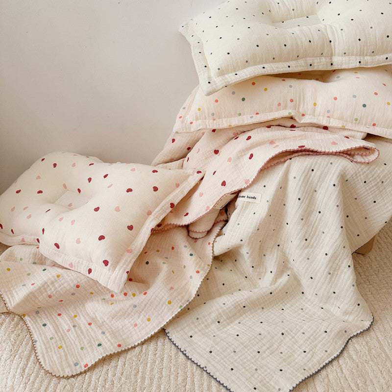 Baby Girls Blanket and Pillow Set for Crib